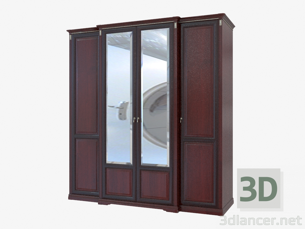 Modelo 3d Armário guarda-roupa de 4 portas (2209x2336x730) - preview