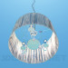 3d model Chandelier with lampshade - preview