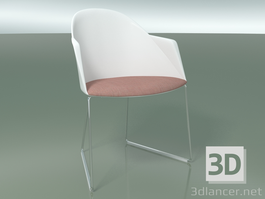 3D modeli Sandalye 2227 (kızakta, CRO, yastıkla, PC00001 polipropilen) - önizleme