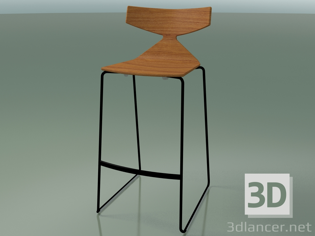 3d model Taburete de bar apilable 3704 (efecto teca, V39) - vista previa