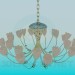 3d model Lámpara Chandelier con tulipanes - vista previa