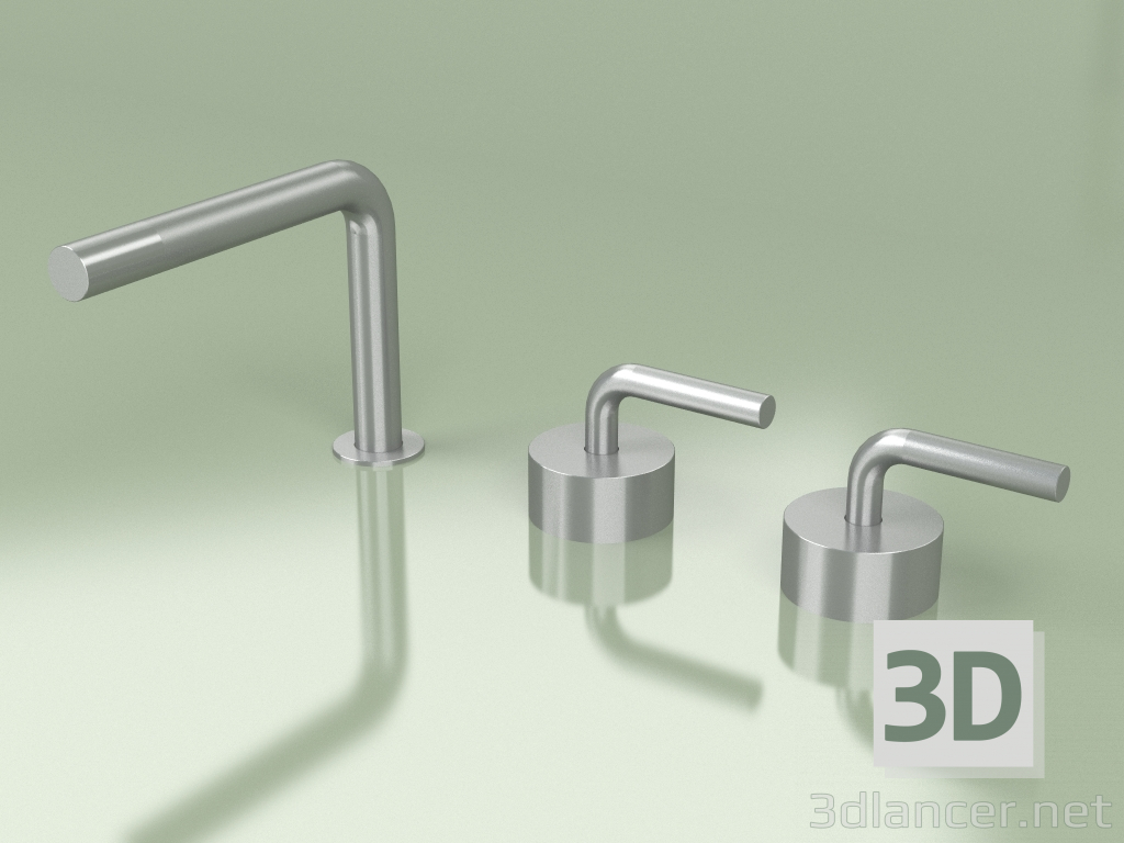 3D Modell Satz von 2 Absperrventilen mit 143 mm hohem Auslauf (14 33 V, AS) - Vorschau