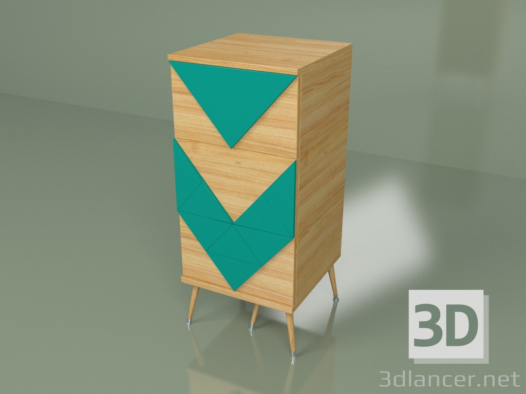 3d model Cómoda pequeña Slim Woo (turquesa) - vista previa