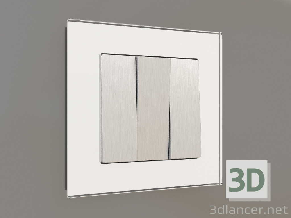 3d model Interruptor de tres llaves (plateado corrugado) - vista previa