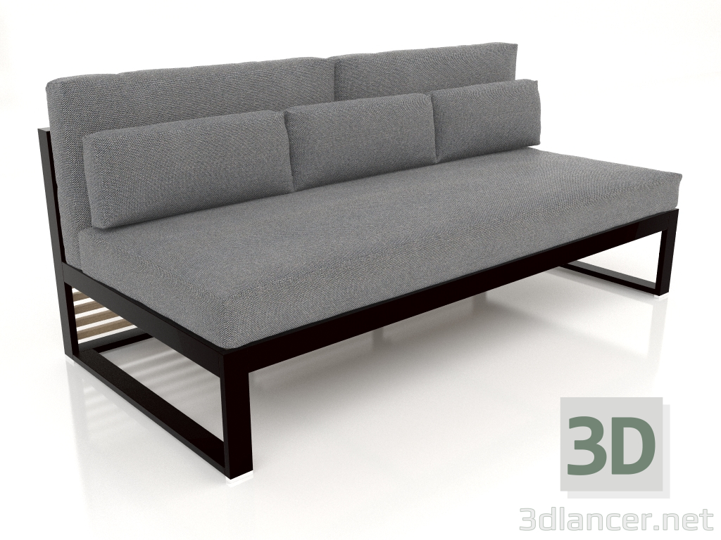 3d model Modular sofa, section 4, high back (Black) - preview