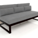 3d model Modular sofa, section 4, high back (Black) - preview