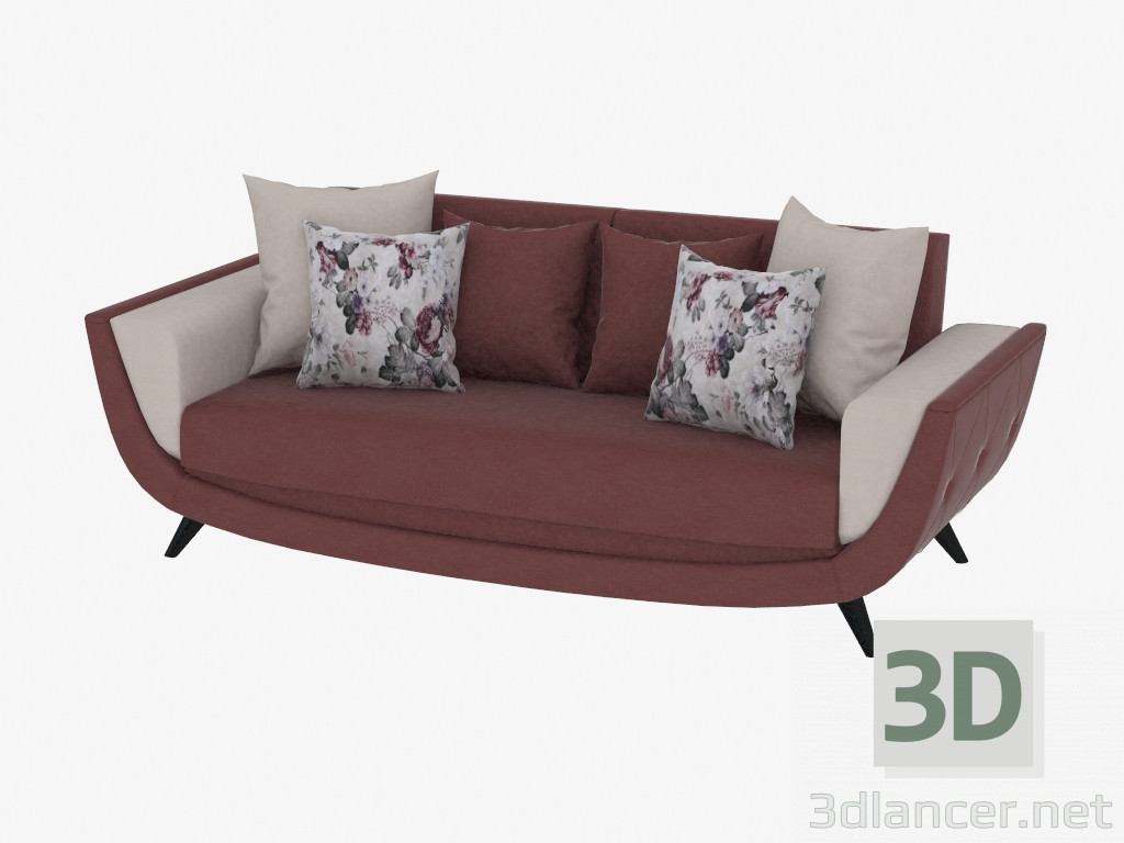 3d model Sofá moderno doble - vista previa