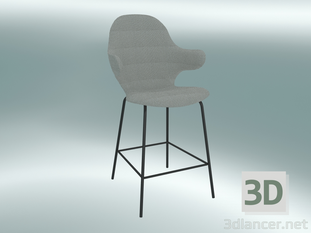 modello 3D Sgabello da bar Catch (JH16, 63x58 H 107cm, Jacquared - Neutral) - anteprima