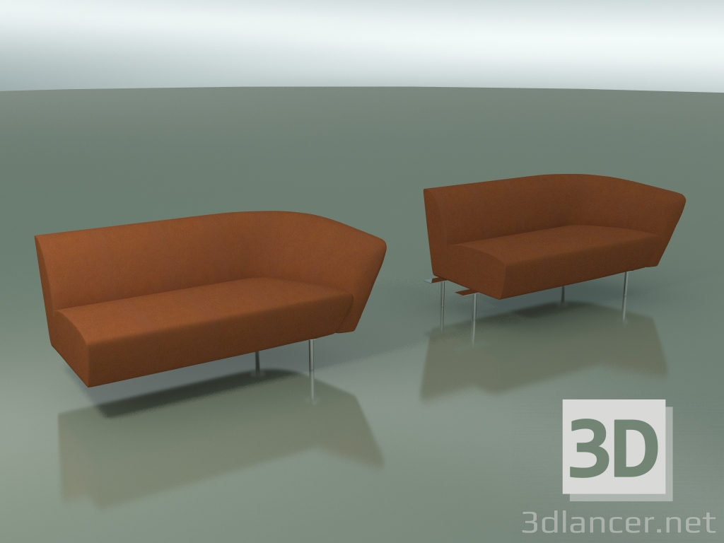 3D modeli Sağ uç modül 2803 (L 155 cm, LU1) - önizleme