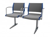 Armrests के साथ सम्मेलन के लिए डबल बेंच