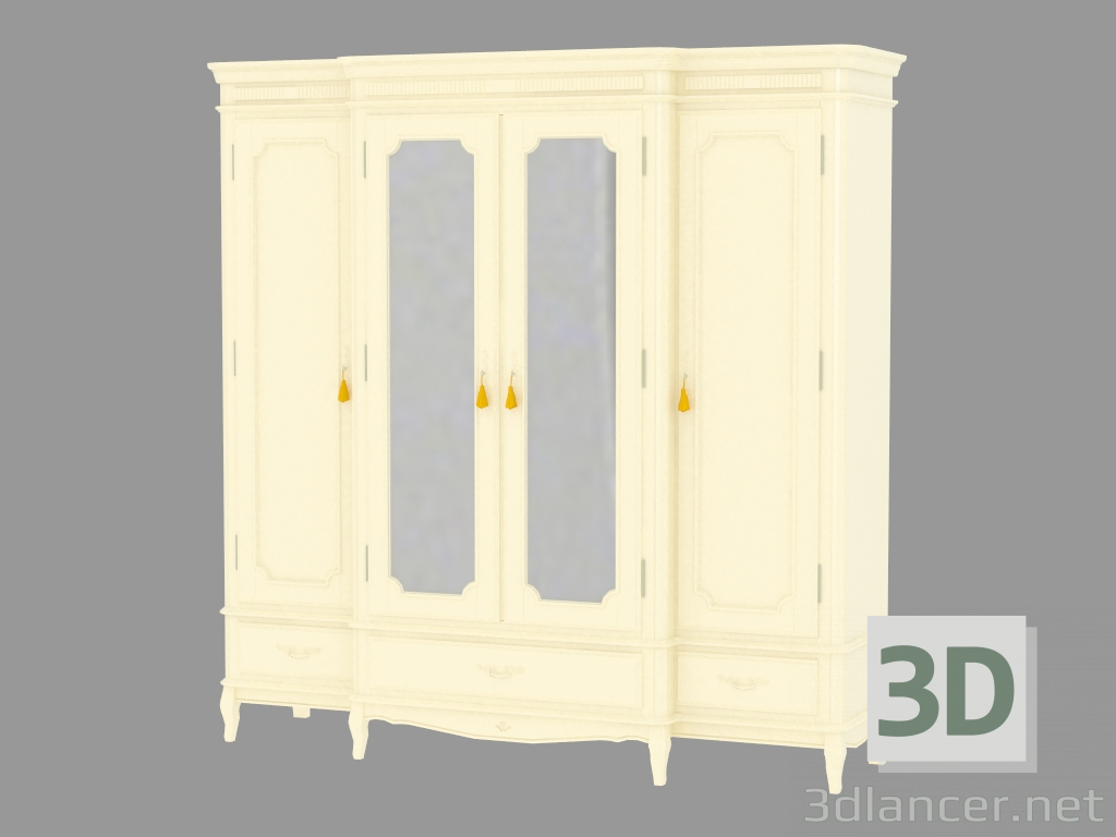 3D Modell Schrank mit drei Schubladen Vier NFR2244_1 - Vorschau