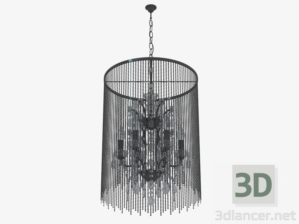 modello 3D decorazione su vetro lampada a sospensione (S110240 6) - anteprima