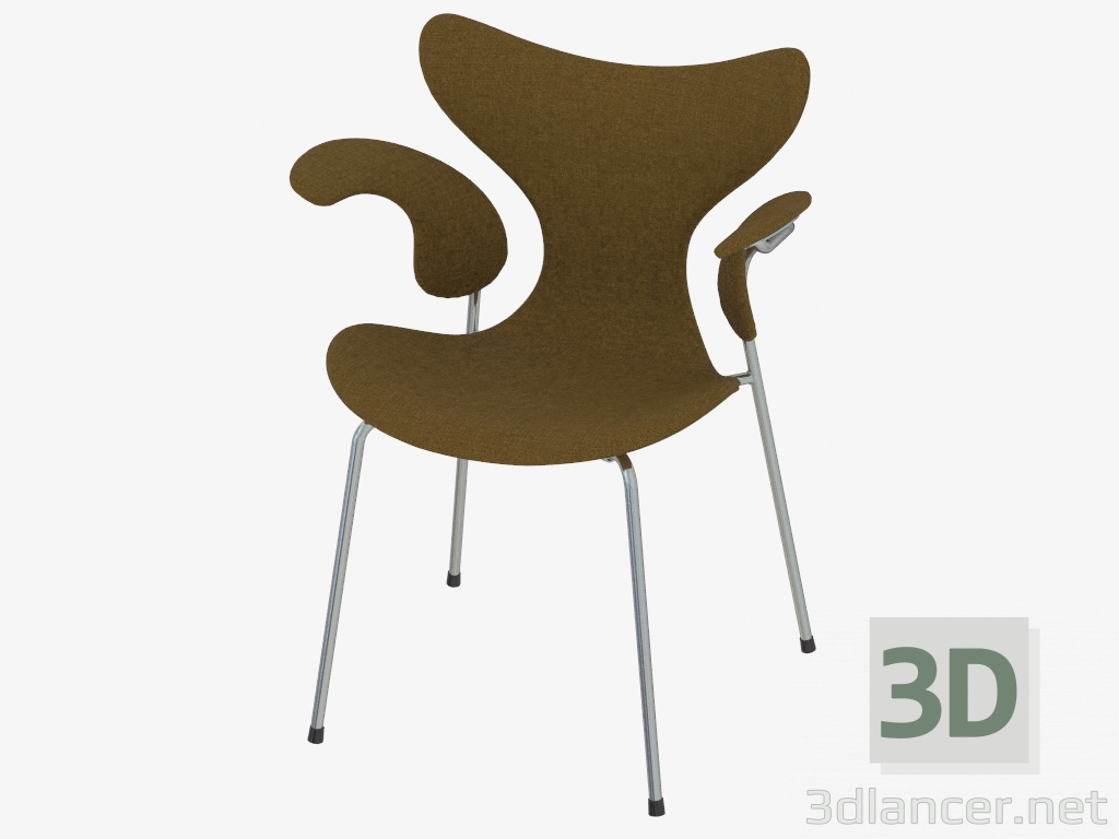 3d model Silla con tapizado textil Lily (verde) - vista previa