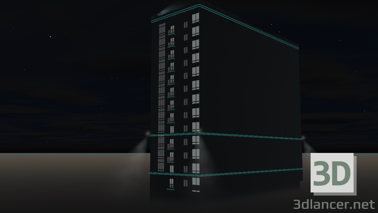 3D Modell Apartmenthaus - Vorschau