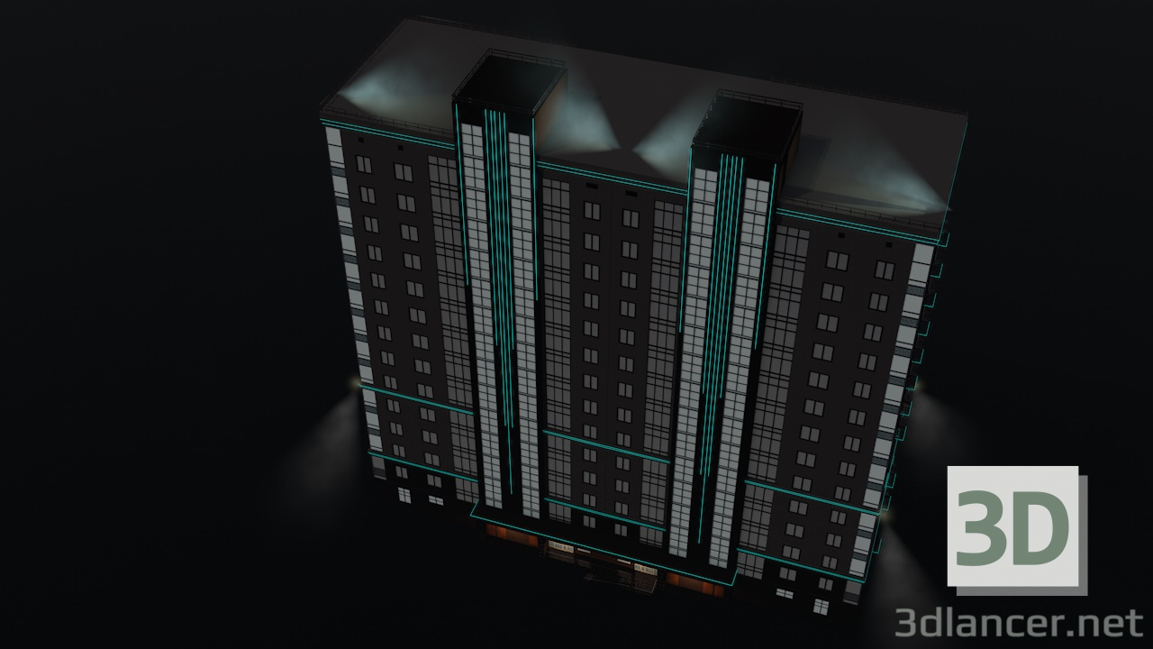 3d model Apartment house - preview