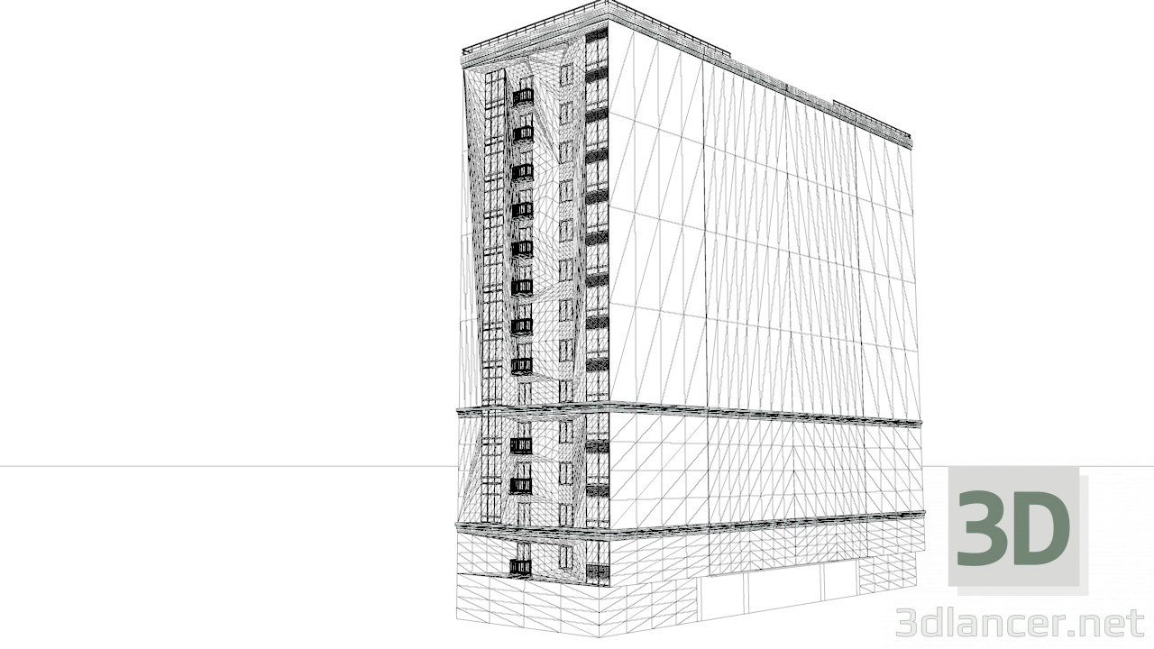 3D Modell Apartmenthaus - Vorschau