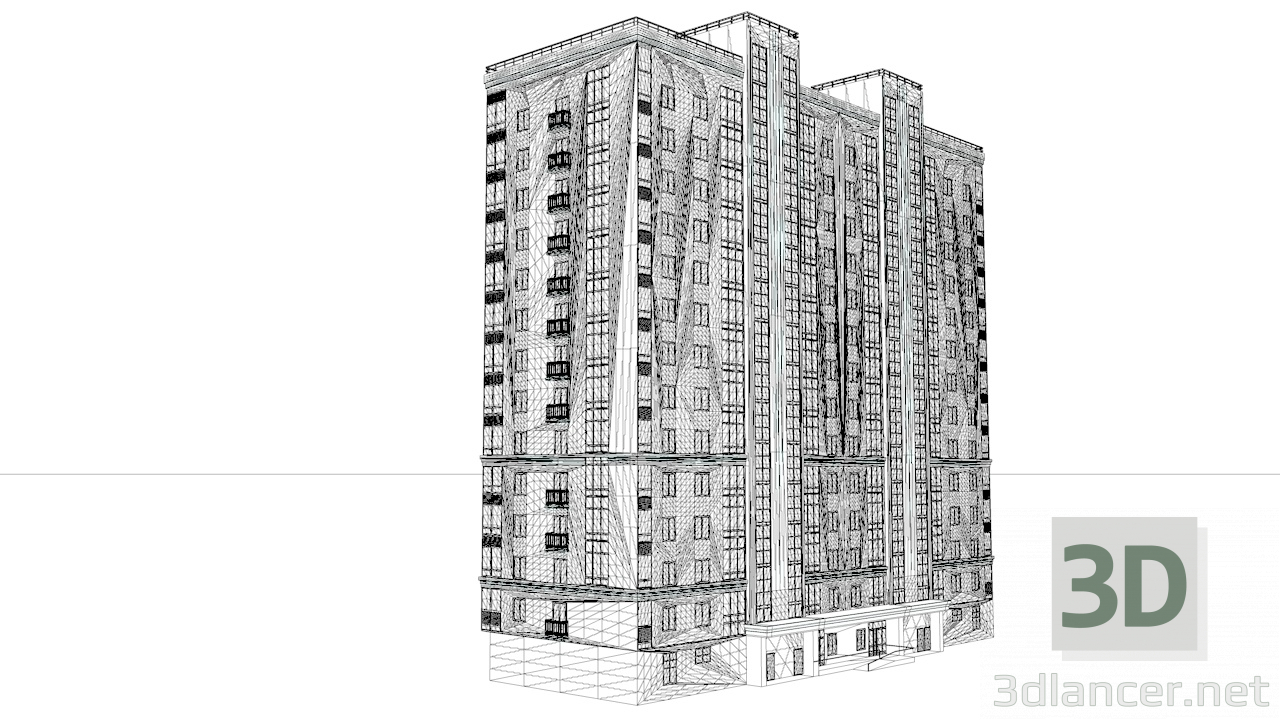 3d model Apartment house - preview