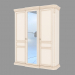 3d model 3-door wardrobe with mirror (1926x2337x644) - preview