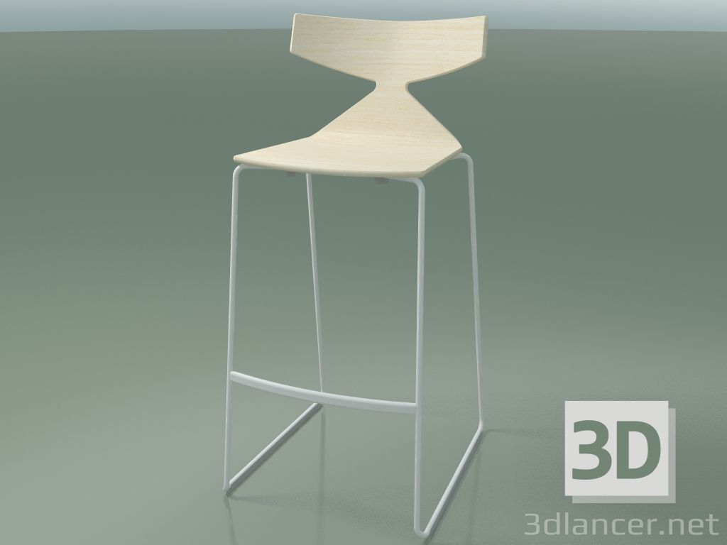 3D Modell Stapelbarer Barhocker 3704 (Weiß, V12) - Vorschau