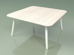 Tavolino 011 (Metallo Latte, Teak Colorato Resistente Alle Intemperie)