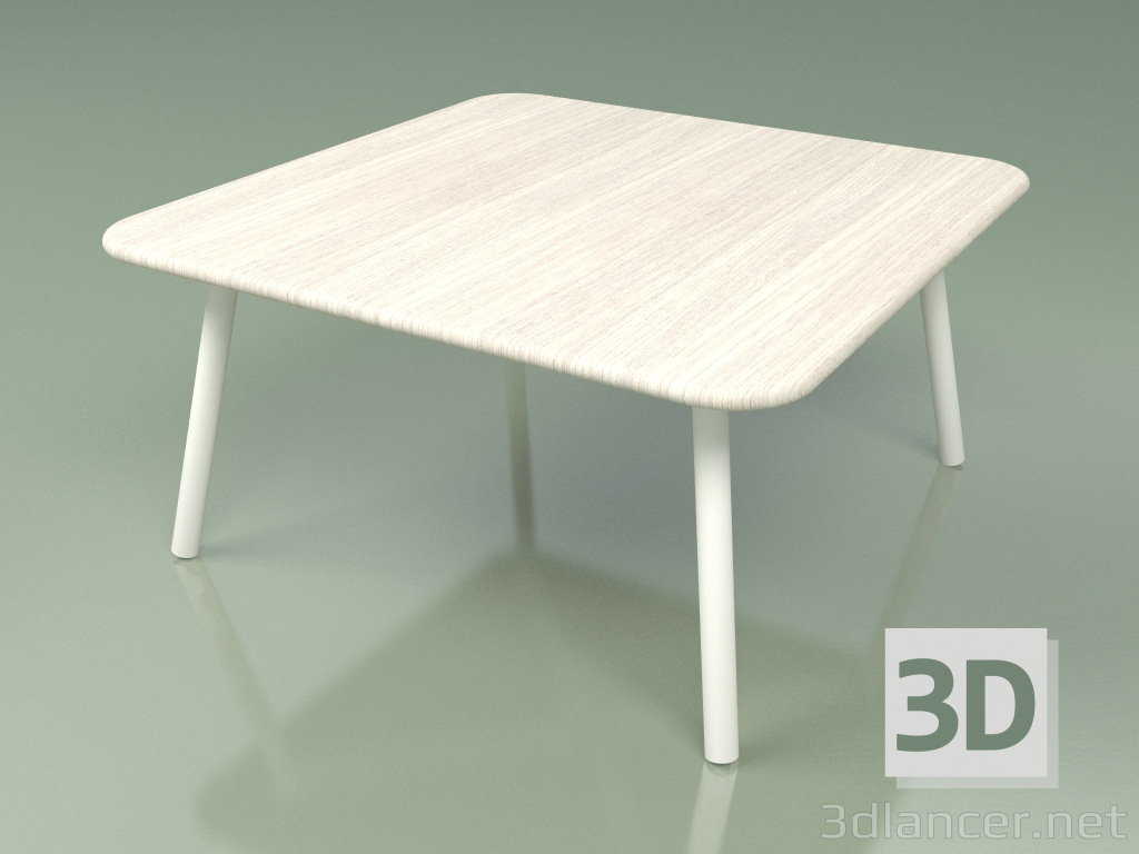 3d model Mesa de centro 011 (Leche de metal, Teca de color blanco resistente a la intemperie) - vista previa