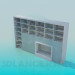 3d model Rack with shelves for books and a place for TV - preview