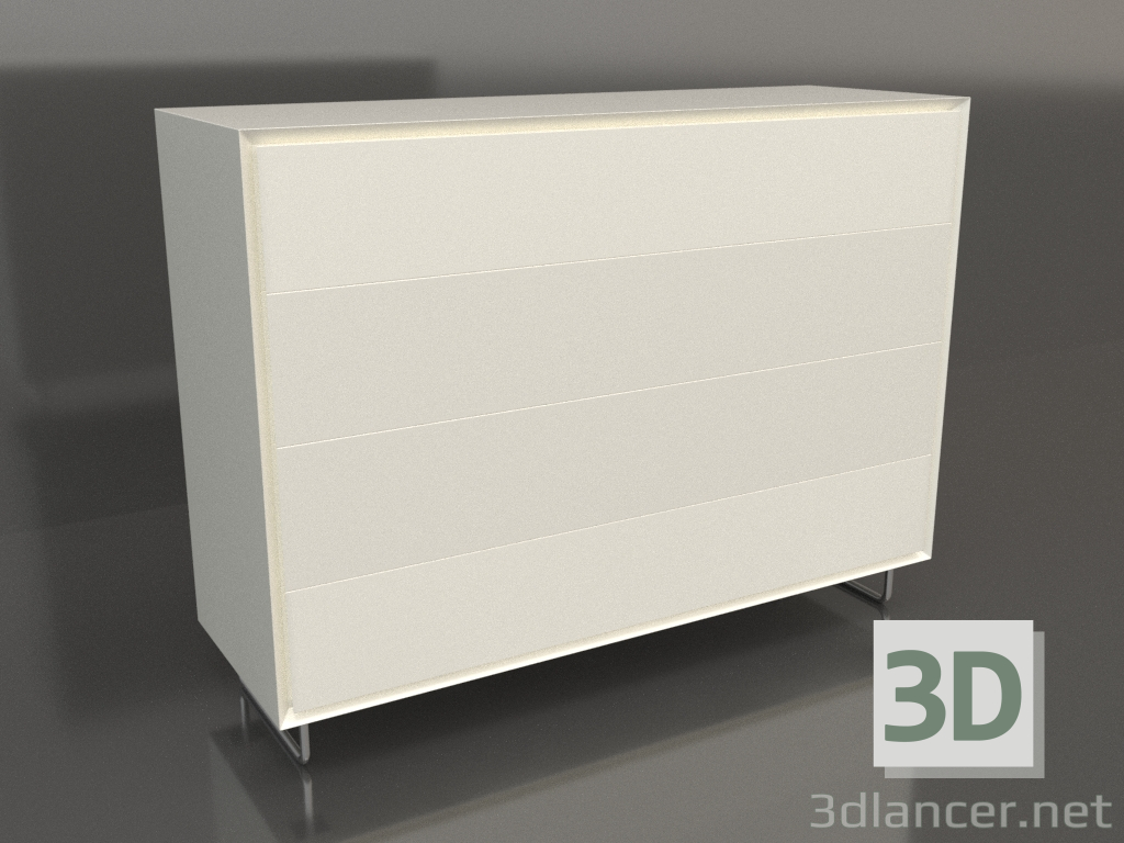 3d модель Комод TM 014 (1200x400x900, white plastic color) – превью