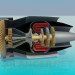 3d model Turbine of aircraft in cutaway - preview