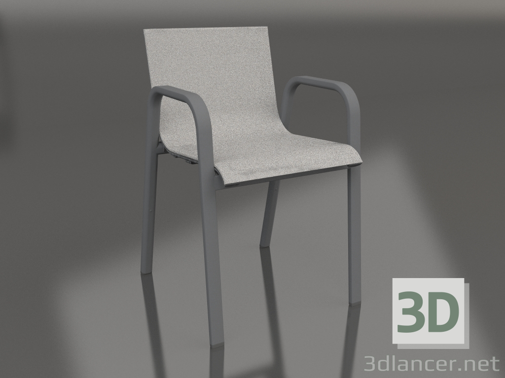 modello 3D Sedia da pranzo (Antracite) - anteprima