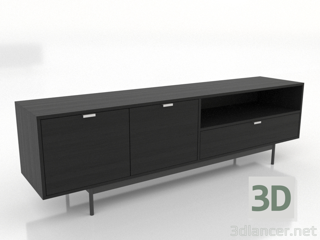 modèle 3D Meuble TV 1800 mm (noir RAL 9005) - preview modèle 3D Meuble TV 1800 mm (noir RAL 9005) - preview
