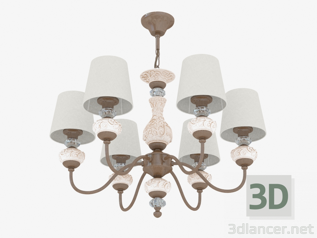 modello 3D Lampadario con sfumature (S110175 6) - anteprima