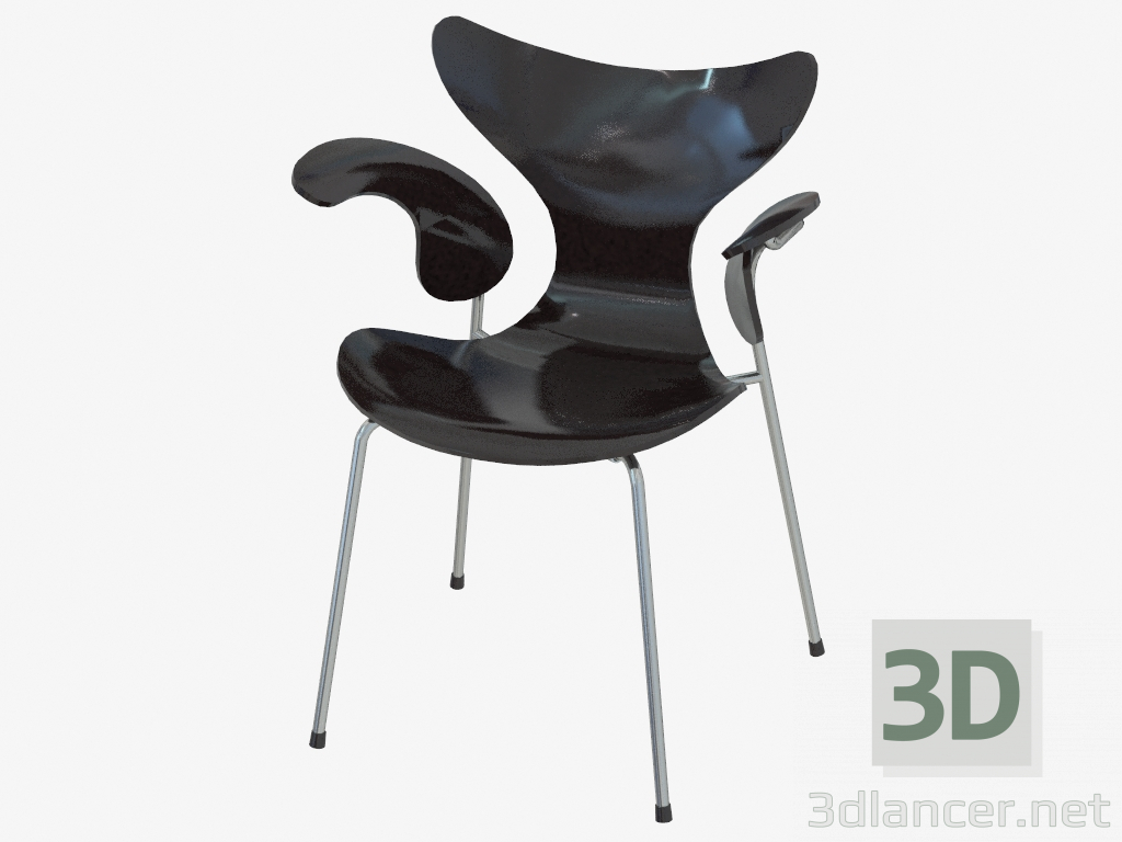 3d model Silla Lily (laca negra) - vista previa