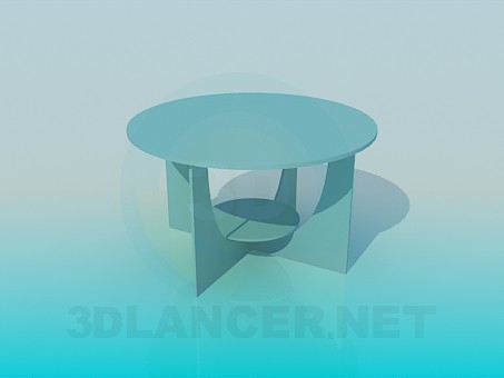 Modelo 3d Mesa redonda com prateleira - preview