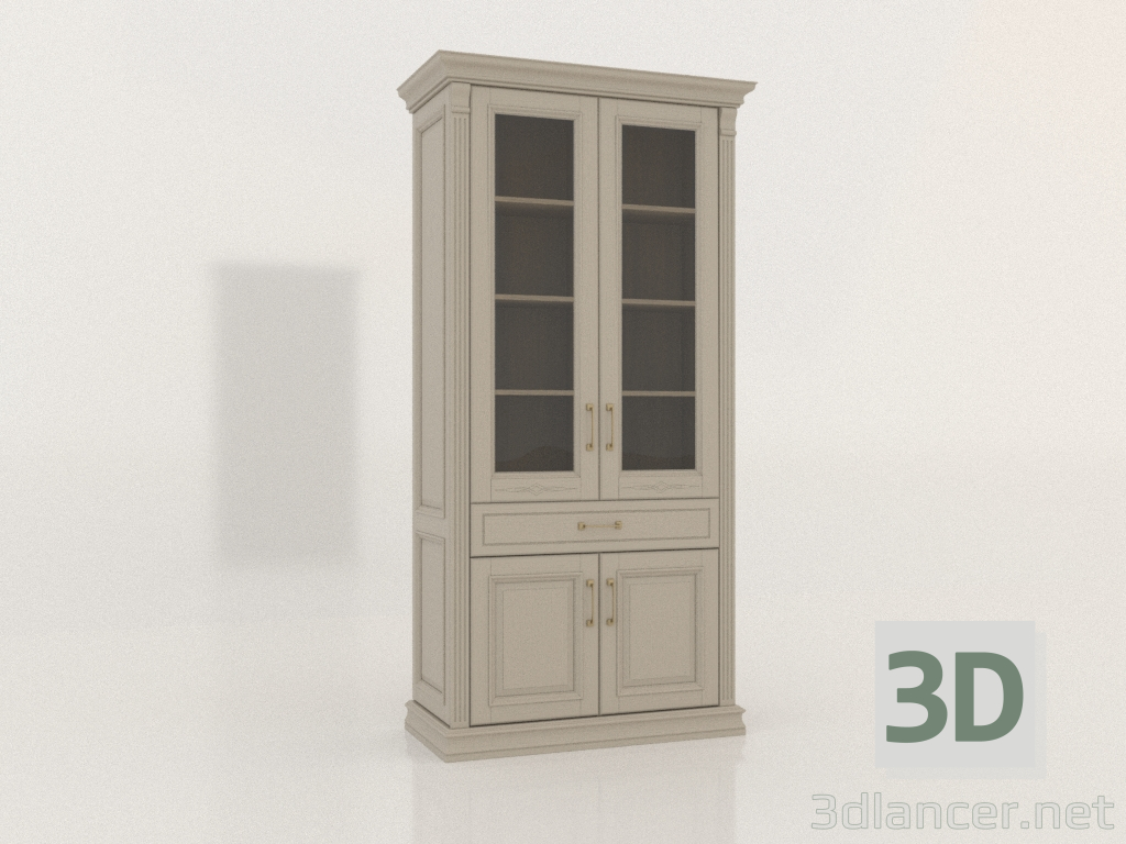 3d model Vitrina de dos puertas con cristal (Pastel) - vista previa