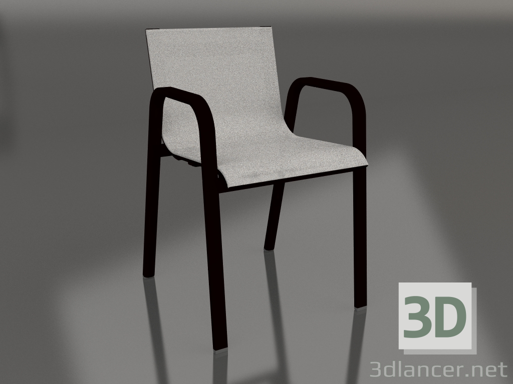 modello 3D Sedia da pranzo (Nero) - anteprima