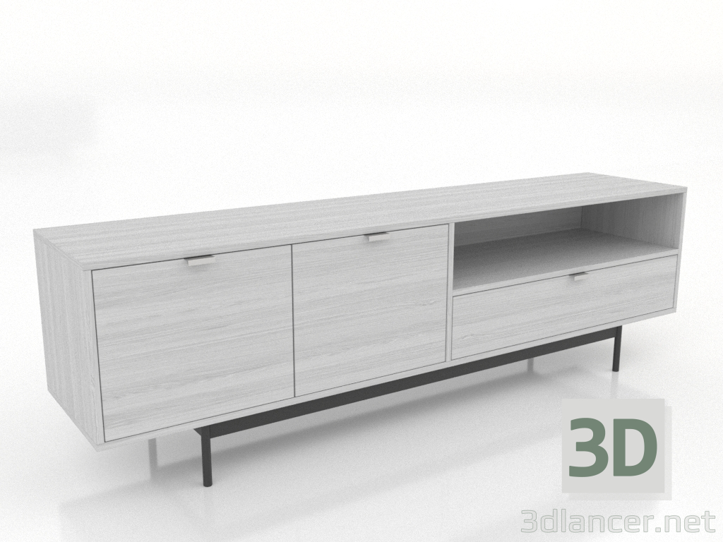 3D Modell TV-Schrank 1800 mm (weiß RAL 9010) - Vorschau 3D Modell TV-Schrank 1800 mm (weiß RAL 9010) - Vorschau