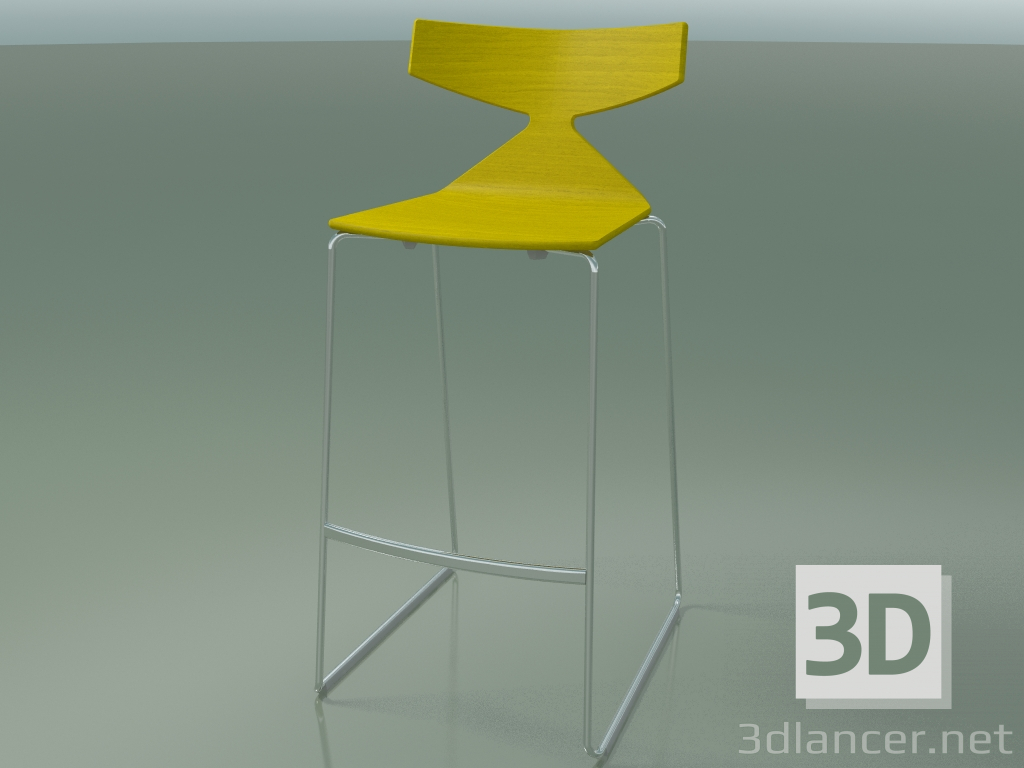 3d model Taburete de bar apilable 3704 (amarillo, CRO) - vista previa