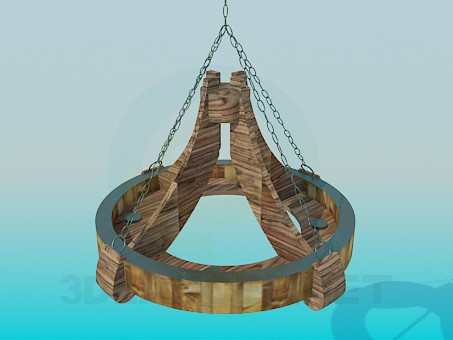 3d model Wooden chandelier - preview