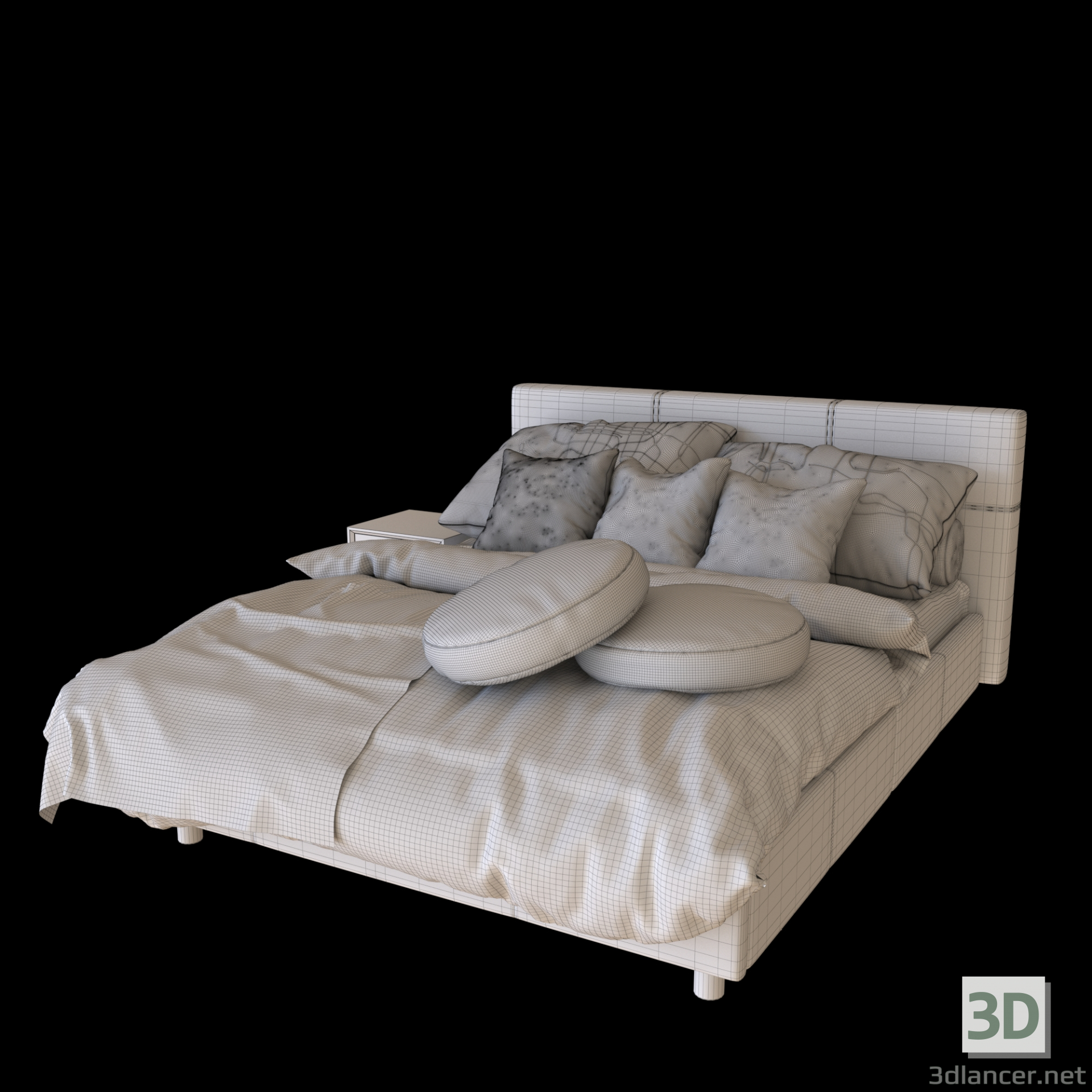 Bed_01 3D modelo Compro - render