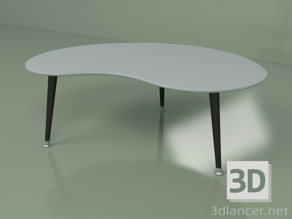 3d model Mesa de centro de riñón (gris claro) - vista previa