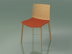 Silla 0308 (4 patas de madera, con una almohada en el asiento, roble natural)