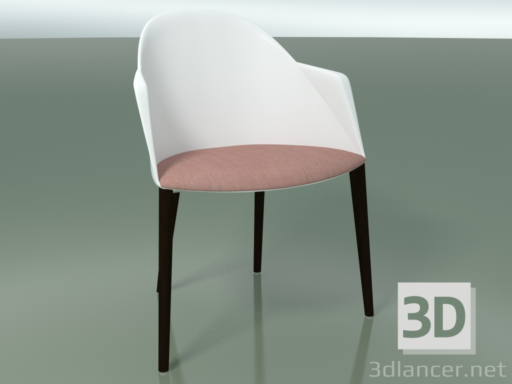 3d model Silla 2224 (4 patas de madera, con almohada, polipropileno PC00001, wengué) - vista previa