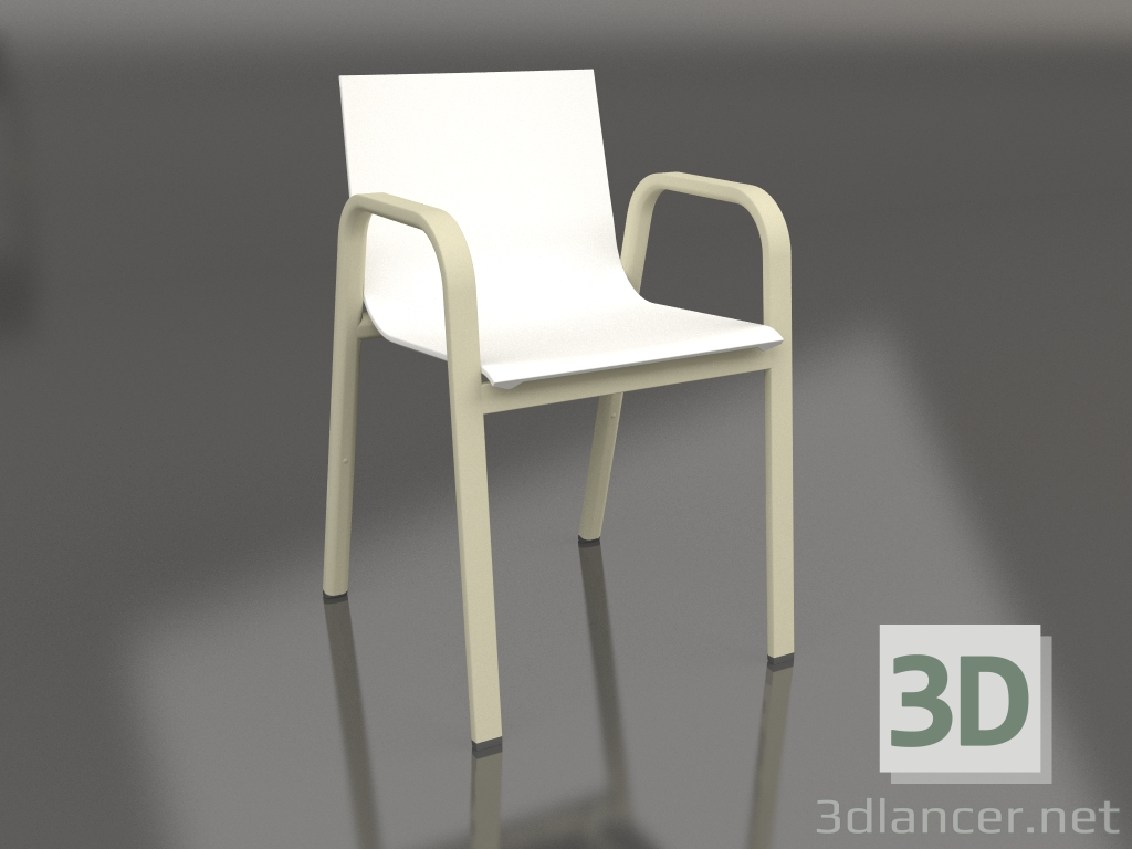 modello 3D Sedia da pranzo modello 3 (Oro) - anteprima