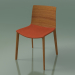 3d model Chair 0308 (4 wooden legs, with a pillow on the seat, teak effect) - preview