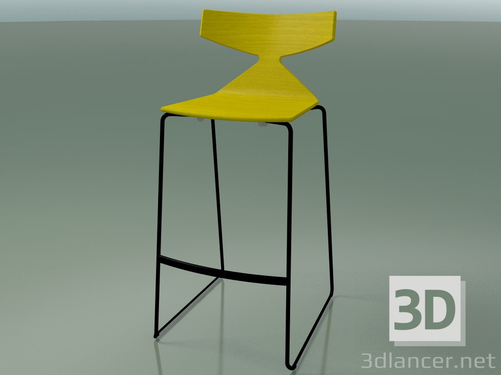 3d model Taburete de bar apilable 3704 (amarillo, V39) - vista previa