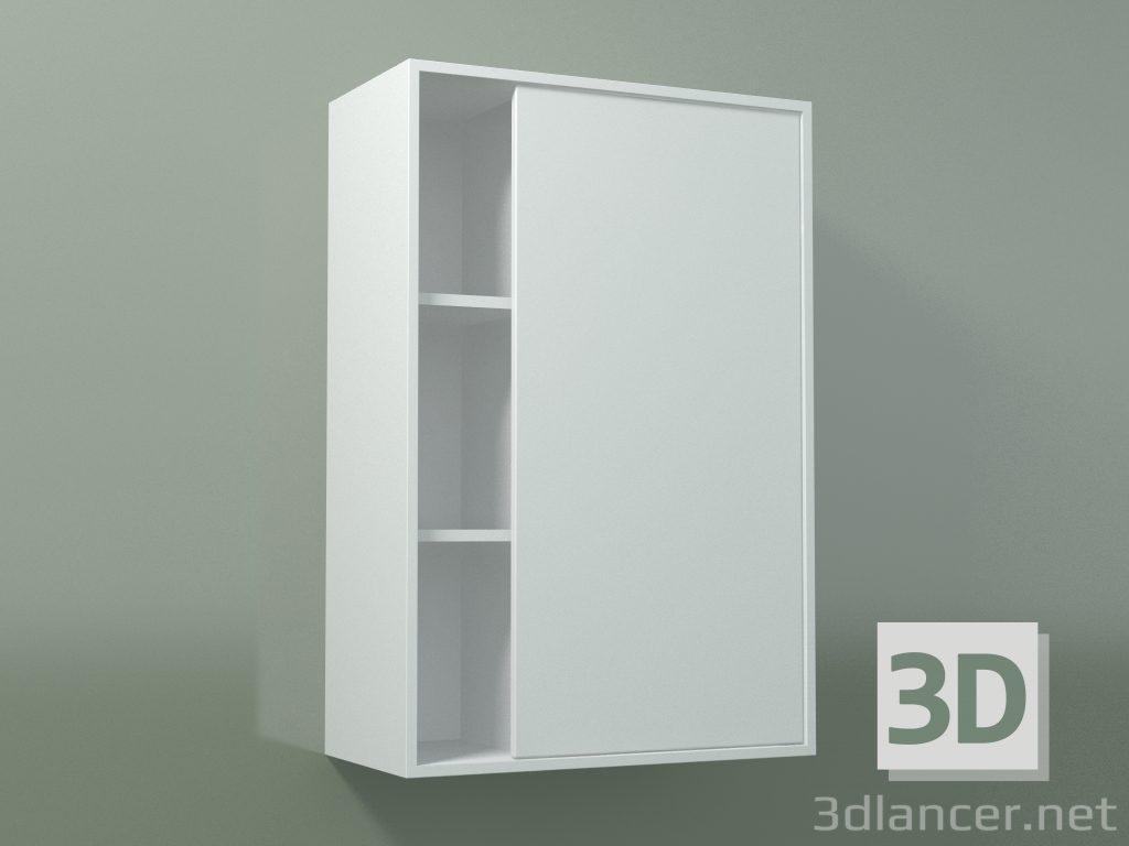 3d model Armario de pared con 1 puerta derecha (8CUCBCD01, Glacier White C01, L 48, P 24, H 72 cm) - vista previa