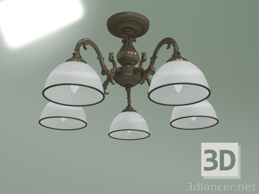 modèle 3D Lustre de plafond Caldera 60106-5 (bronze antique) - preview