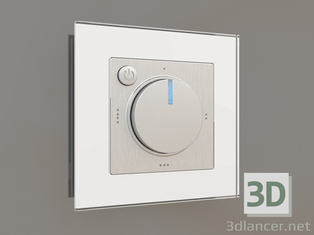 3D Modell Elektromechanischer Thermostat für Fußbodenheizung (silber geriffelt) - Vorschau