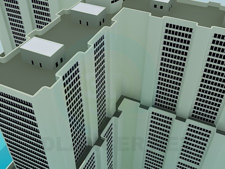 Modelo 3d Um complexo de escritórios de vários andar - preview