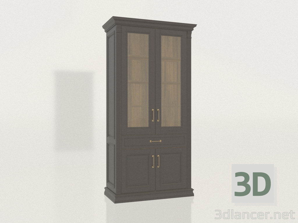 3d model Double-door showcase with glass (Gothic) - preview